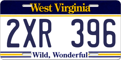 WV license plate 2XR396