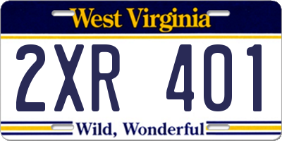 WV license plate 2XR401