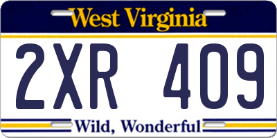 WV license plate 2XR409