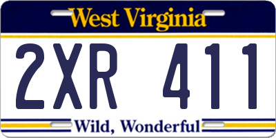 WV license plate 2XR411