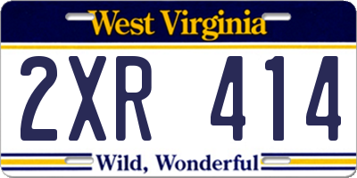 WV license plate 2XR414