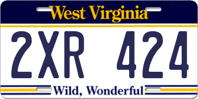 WV license plate 2XR424