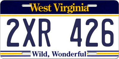 WV license plate 2XR426