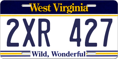 WV license plate 2XR427