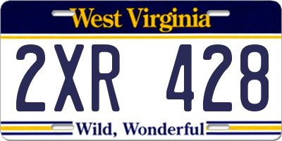 WV license plate 2XR428