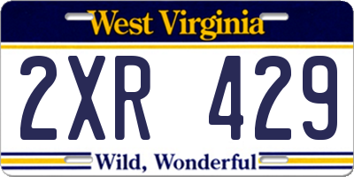 WV license plate 2XR429
