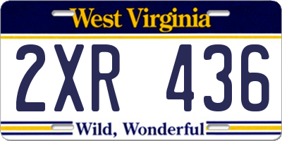 WV license plate 2XR436