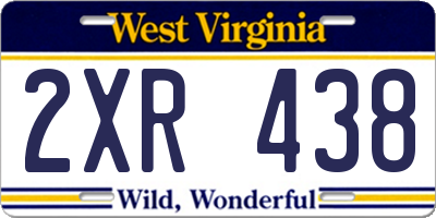 WV license plate 2XR438