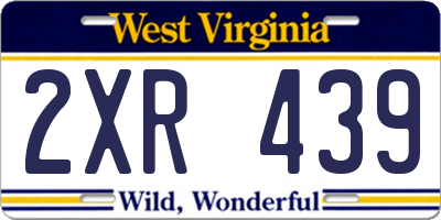 WV license plate 2XR439
