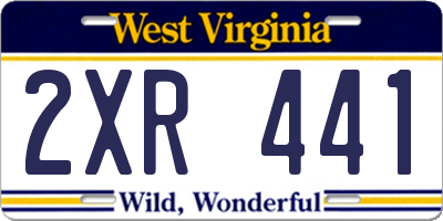 WV license plate 2XR441