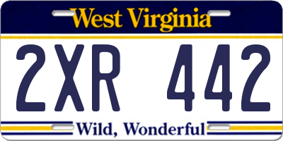 WV license plate 2XR442
