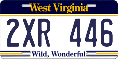 WV license plate 2XR446