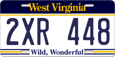 WV license plate 2XR448