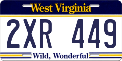 WV license plate 2XR449