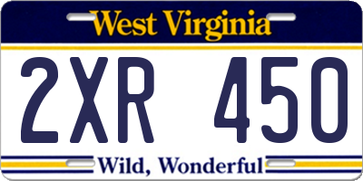WV license plate 2XR450