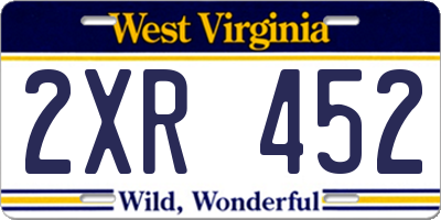 WV license plate 2XR452