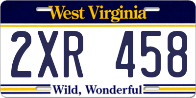 WV license plate 2XR458