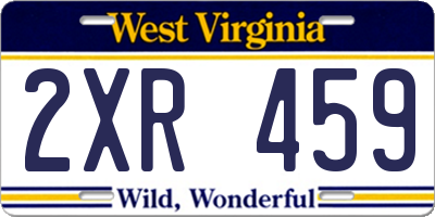 WV license plate 2XR459
