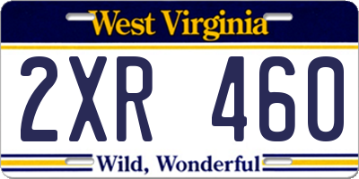 WV license plate 2XR460