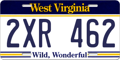 WV license plate 2XR462