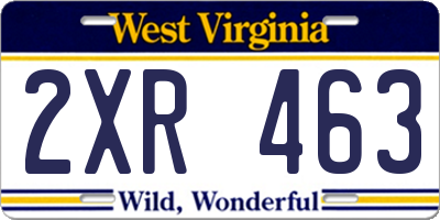WV license plate 2XR463