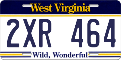 WV license plate 2XR464