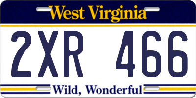 WV license plate 2XR466