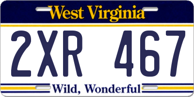 WV license plate 2XR467