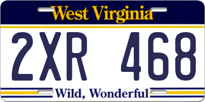 WV license plate 2XR468