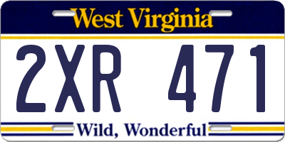 WV license plate 2XR471