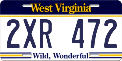 WV license plate 2XR472