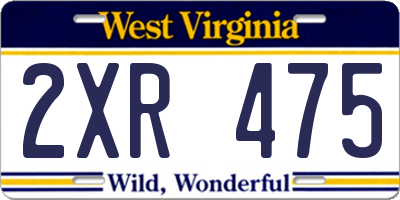 WV license plate 2XR475