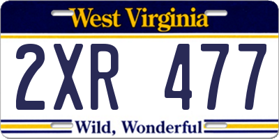 WV license plate 2XR477