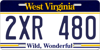 WV license plate 2XR480