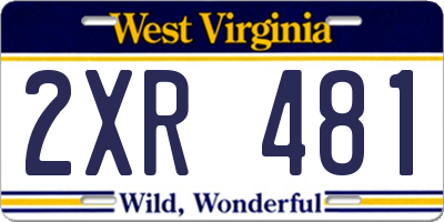 WV license plate 2XR481