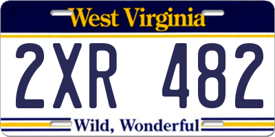 WV license plate 2XR482