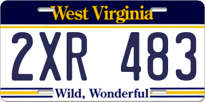 WV license plate 2XR483
