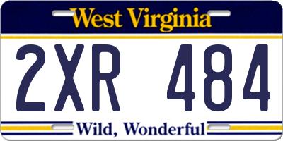 WV license plate 2XR484