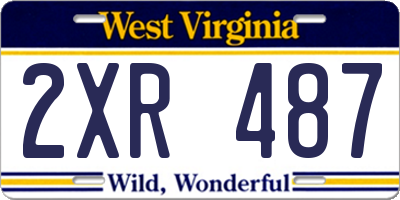 WV license plate 2XR487