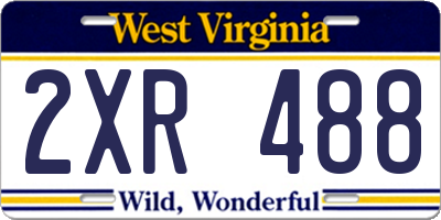 WV license plate 2XR488