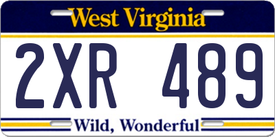 WV license plate 2XR489