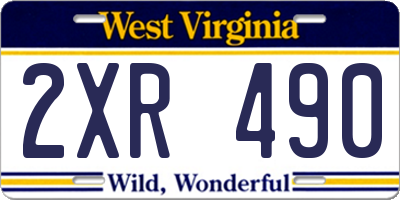 WV license plate 2XR490