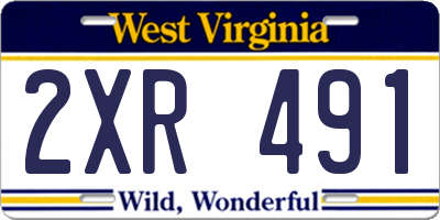 WV license plate 2XR491