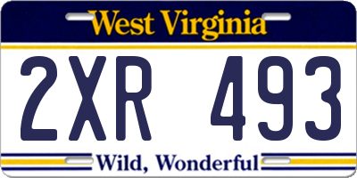 WV license plate 2XR493