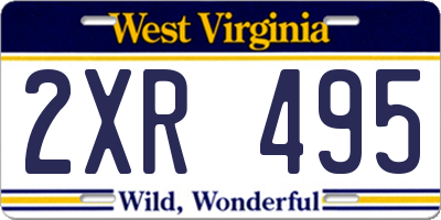WV license plate 2XR495