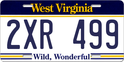 WV license plate 2XR499