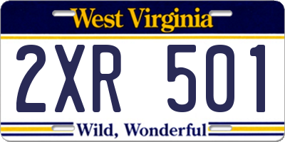 WV license plate 2XR501