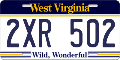 WV license plate 2XR502