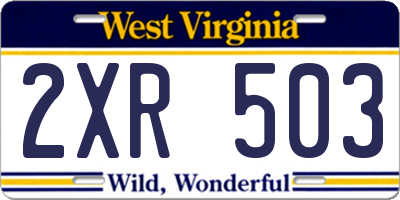 WV license plate 2XR503