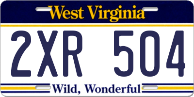 WV license plate 2XR504